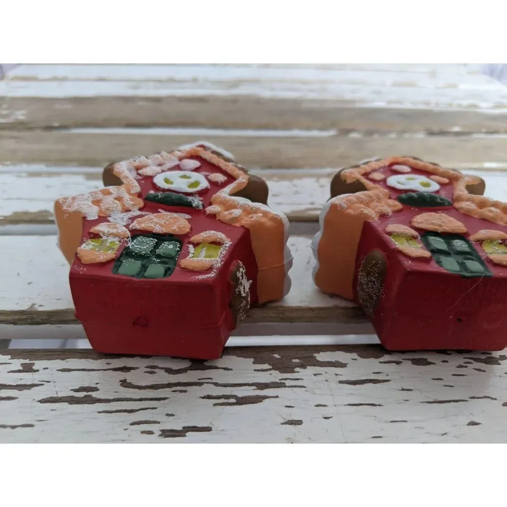 Red‎ gingerbread ornament Xmas holiday tree set 2